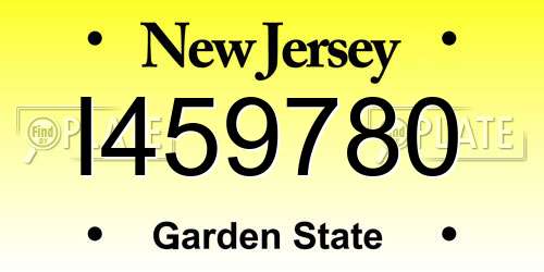 I459780 New Jersey License Plate
