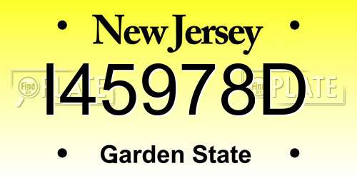 I45978D New Jersey License Plate