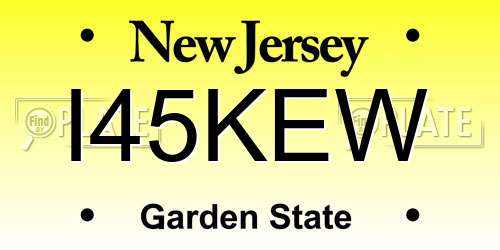 I45KEW New Jersey License Plate