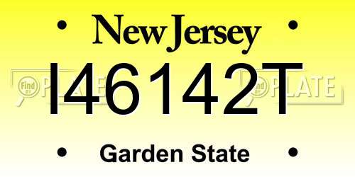 I46142T New Jersey License Plate