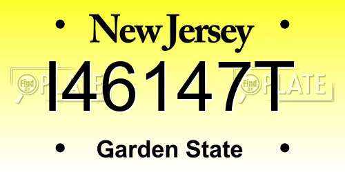I46147T New Jersey License Plate