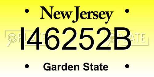 I46252B New Jersey License Plate