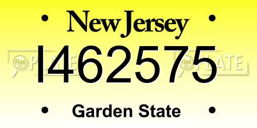 I462575 New Jersey License Plate