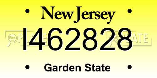 I462828 New Jersey License Plate