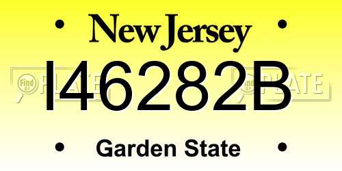 I46282B New Jersey License Plate