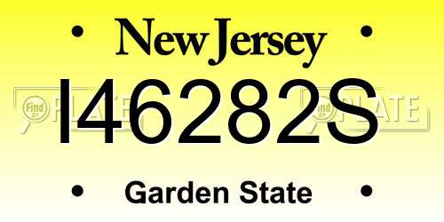 I46282S New Jersey License Plate