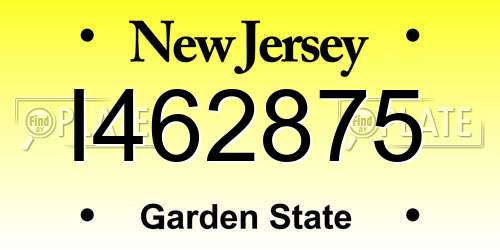 I462875 New Jersey License Plate