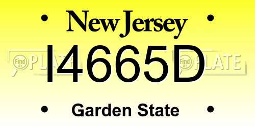 I4665D New Jersey License Plate