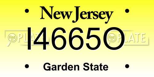 I4665O New Jersey License Plate