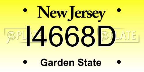 I4668D New Jersey License Plate