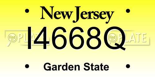 I4668Q New Jersey License Plate
