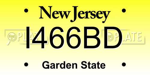 I466BD New Jersey License Plate