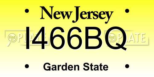 I466BQ New Jersey License Plate