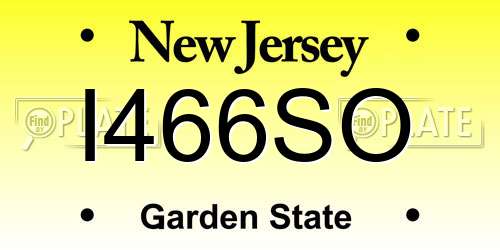 I466SO New Jersey License Plate