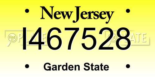 I467528 New Jersey License Plate