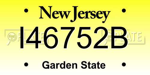 I46752B New Jersey License Plate