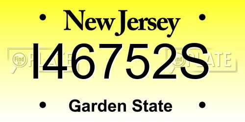 I46752S New Jersey License Plate