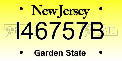 I46757B New Jersey License Plate