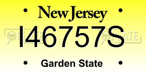 I46757S New Jersey License Plate