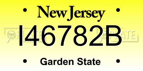 I46782B New Jersey License Plate