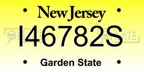 I46782S New Jersey License Plate