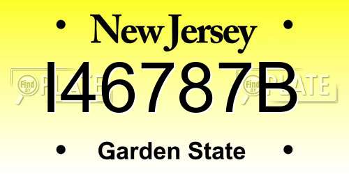 I46787B New Jersey License Plate