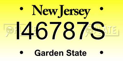 I46787S New Jersey License Plate