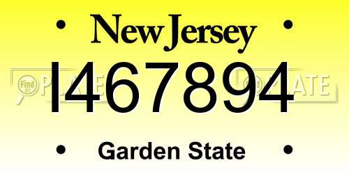 I467894 New Jersey License Plate