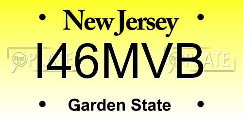 I46MVB New Jersey License Plate