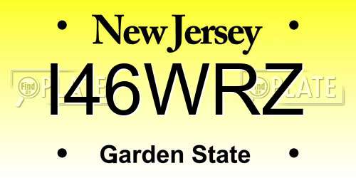 I46WRZ New Jersey License Plate