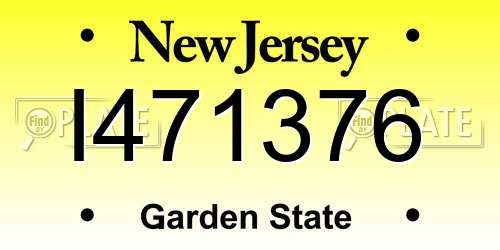I471376 New Jersey License Plate