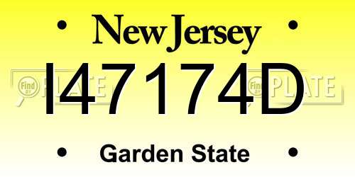 I47174D New Jersey License Plate
