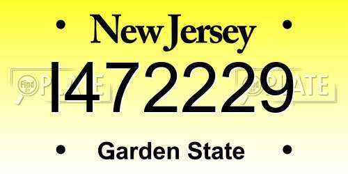 I472229 New Jersey License Plate