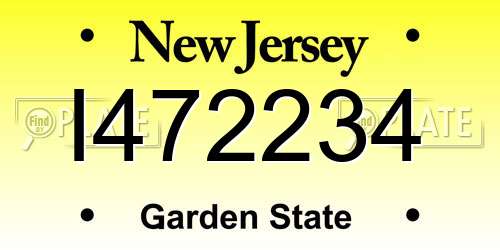 I472234 New Jersey License Plate