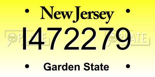 I472279 New Jersey License Plate