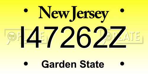I47262Z New Jersey License Plate