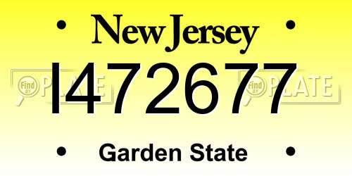 I472677 New Jersey License Plate
