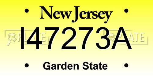 I47273A New Jersey License Plate
