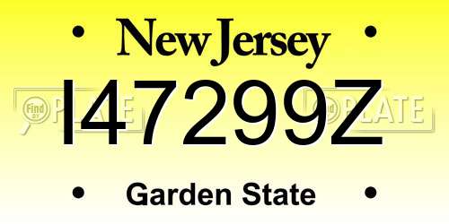 I47299Z New Jersey License Plate