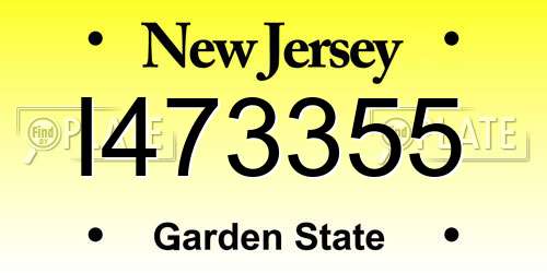 I473355 New Jersey License Plate