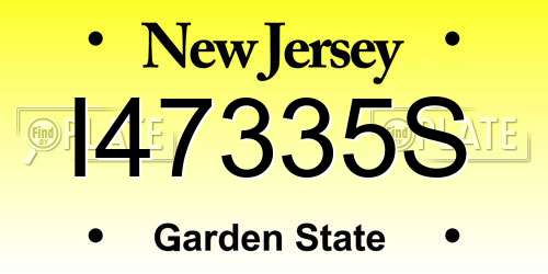 I47335S New Jersey License Plate