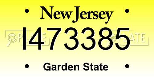 I473385 New Jersey License Plate