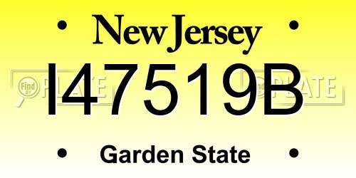 I47519B New Jersey License Plate