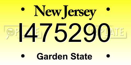 I475290 New Jersey License Plate