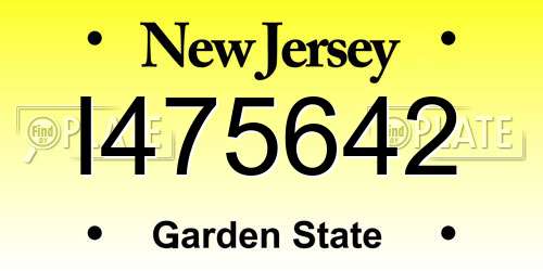 I475642 New Jersey License Plate
