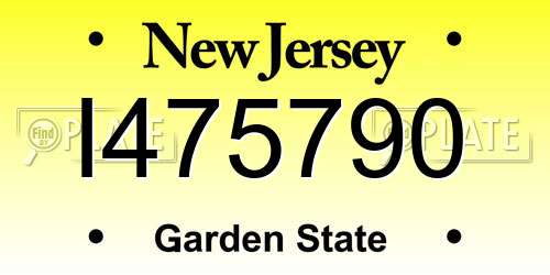 I475790 New Jersey License Plate