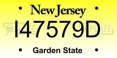 I47579D New Jersey License Plate