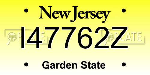 I47762Z New Jersey License Plate