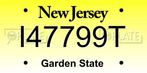 I47799T New Jersey License Plate