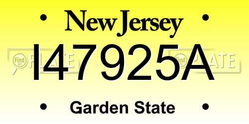 I47925A New Jersey License Plate